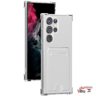 قاب شفاف دارای جا کارتی ضد ضربه برای سامسونگ اس 23 اولترا مدل Clara for S23 Ultra