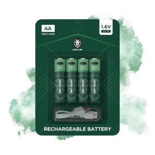 باتری قلمی آلکالاین قابل شارژ گرین لاین مدل Green Lion Rechargeable Battery AA 1.6V Alkaline Battery