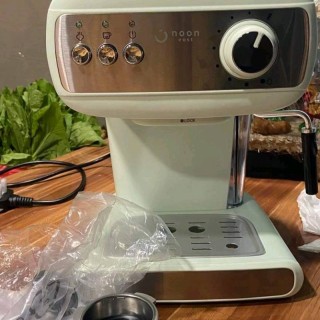دستگاه قهوه و اسپرسو ساز آبی نقره ای مدل Espresso Coffee Machine High Pressure 1.2 Liter by Noon(Aqua)