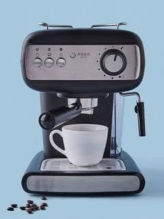 دستگاه قهوه و اسپرسو ساز مشکی-نقره ای مدل Espresso Coffee Machine High Pressure 1.2 Liter by Noon(Black)