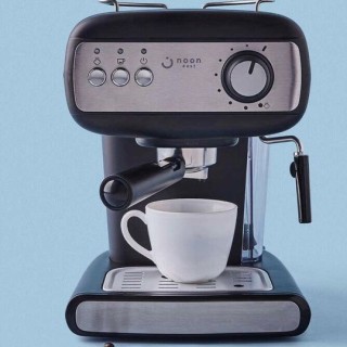 دستگاه قهوه و اسپرسو ساز مشکی-نقره ای مدل Espresso Coffee Machine High Pressure 1.2 Liter by Noon(Black)