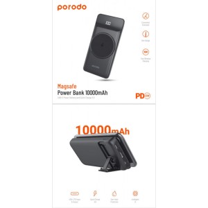 پاوربانک بی سیم و پایه نگهدارنده  پرودو مدل Porodo Magsafe Power Bank 10000mAh PD-PBFCH004
