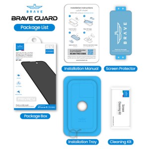 محافظ صفحه نمایش  Privacy(حریم شخصی)بریو برای iPhone 15 Pro Max، مدلBrave Privacy Screen Protector