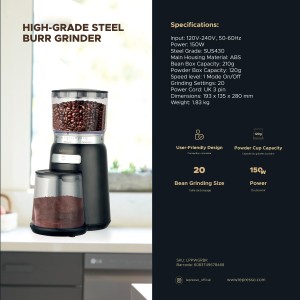 آسیاب برقی قهوه لپرسو مدل  Lepresso high Performance Coffee Bean Grinder
