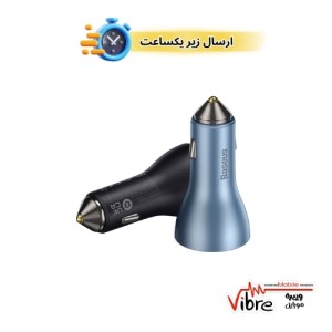شارژر فندکی فست شارژ 65 وات خودرو با سه پورت بیسوس مدل Golden Contactor Pro CGJP010003