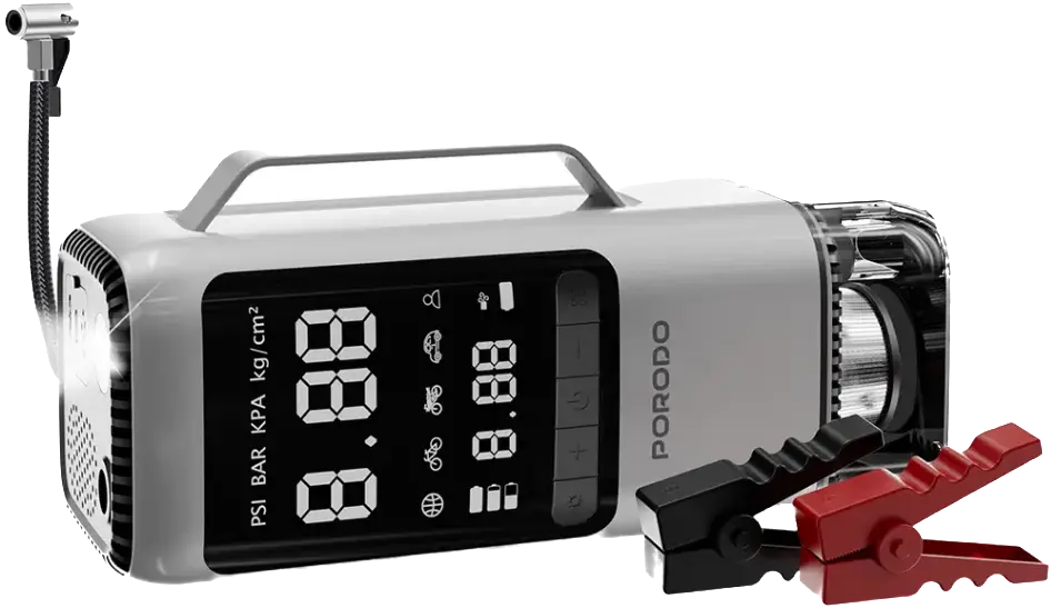 Porodo 6-in-1 Jump Starter Air Compressor Power Bank