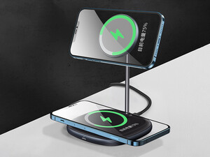 هولدر و شارژر وایرلس بیسوس Baseus Swan 2-in-1 Wireless Magnetic Charger 20W WXSW-C01