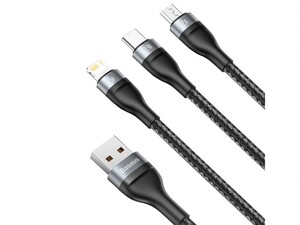 کابل شارژ سریع سه سر بیسوس Baseus Flash Series 3 in 1 Fast Cable 1.2m