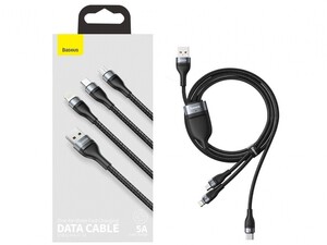 کابل شارژ سریع سه سر بیسوس Baseus Flash Series 3 in 1 Fast Cable 1.2m