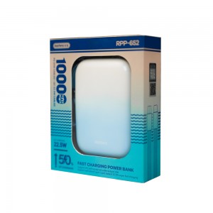 پاوربانک ۱۰۰۰۰ میلی‌آمپر ریمکس RPP-652 فست شارژ