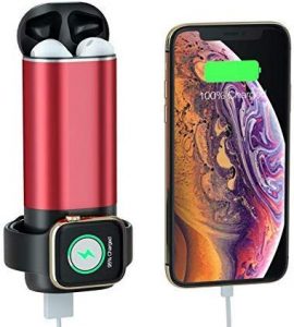 پاوربانک ۳ در ۱ وایرلس ۵۲۰۰ میلی‌آمپر برای آیفون، ایرپاد و iWatch