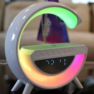 اسپیکر و ساعت RGB دار با شارژر وایرلس