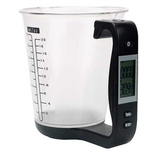 ترازوی آشپزخانه پارچ‌دار | اندازه‌گیری تا 1000 گرم با دماسنج