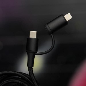 کابل سریع دو سر تایپ سی و لایتنینگ باسئوس | شارژ سریع 60W PD