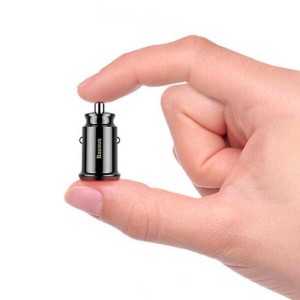 شارژر فندکی باسئوس مدل C8-K | دو درگاه USB با شارژ سریع 3.1 آمپر