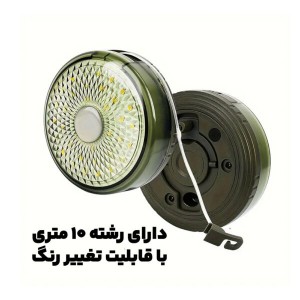 چراغ و ریسه شارژی کمپینگ مدل پاور بانک دار | 10 متری با رقص نور و Type-C