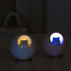 دستگاه بخور و رطوبت ساز سرد Planet Cat Humidifier | نورپردازی ۳ حالته و ۲۲۰ میلی‌لیتر