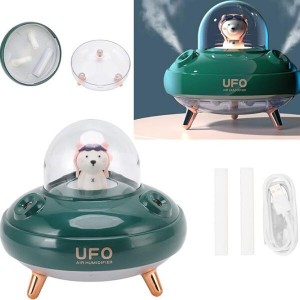 دستگاه بخور سرد UFO فضانورد | باتری ۲۰۰۰ میلی‌آمپر با چراغ خواب رنگی