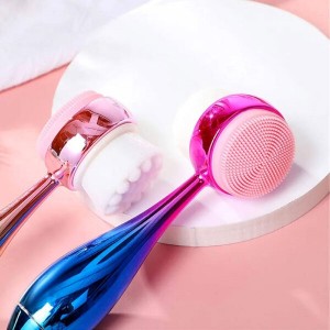 فیس براش دستی مدل CX-001 | دوطرفه با سری نرم و سیلیکونی برای پاکسازی صورت