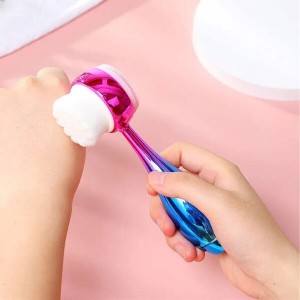 فیس براش دستی مدل CX-001 | دوطرفه با سری نرم و سیلیکونی برای پاکسازی صورت