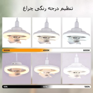 پنکه سقفی چراغ دار کنترلی 360 درجه