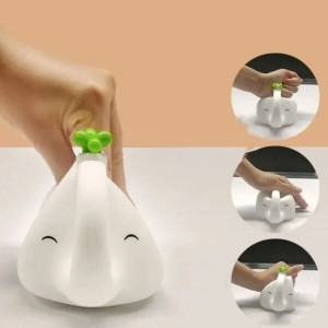 چراغ خواب فانتزی سیلیکونی مدل فیل | شارژی با ۳ سطح نور و نگهدارنده موبایل