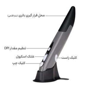 ماوس قلم بی‌سیم Lychee | دقت ۸۰۰-۱۲۰۰DPI با برد ۱۰ متر و تبدیل TYPE-C