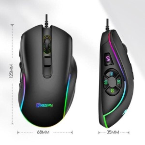ماوس گیمینگ MKESPN X9 | دقت ۸۰۰-۷۲۰۰DPI با ماکرو و نورپردازی RGB