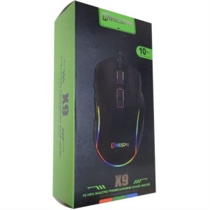 ماوس گیمینگ MKESPN X9 | دقت ۸۰۰-۷۲۰۰DPI با ماکرو و نورپردازی RGB