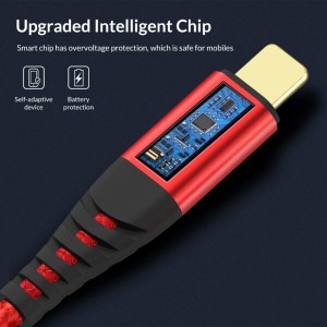 کابل USB به لایتنینگ TOPK L2 | ۲ متر با روکش نایلونی و تراشه هوشمند