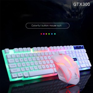 کیبورد و ماوس مخصوص بازی Limeide مدل GTX300 | دارای نور پس‌زمینه LED