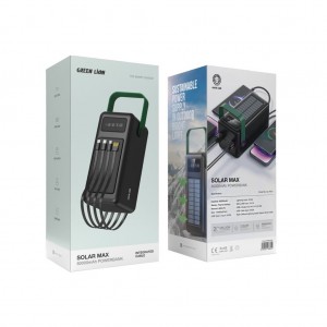 پاوربانک خورشیدی گرین لاین مدل solar max ظرفیت 50000 میلی آمپر ساعت