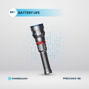 چراغ قوه پاوربانک ضدآب POWERLOGY 4000mAh | ۱۰ وات LED و برد ۹۲۰ متر