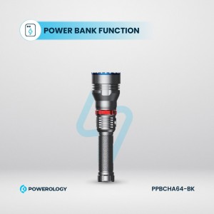چراغ قوه پاوربانک ضدآب POWERLOGY 4000mAh | ۱۰ وات LED و برد ۹۲۰ متر