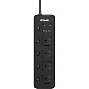 چندراهی با کلیدهای مجزا گرین لاین با چهار سوکت و شش درگاه مدل PD30W POWER SOCKET