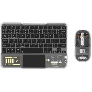کیبورد و موس بی‌سیم گرین لاین Transparent Duo | WiFi و بلوتوث با نور RGB