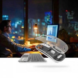 کیبورد و موس بی‌سیم گرین لاین Transparent Duo | WiFi و بلوتوث با نور RGB
