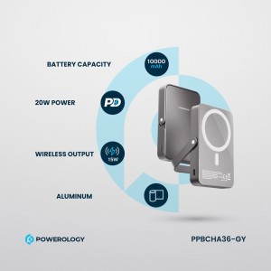 پاوربانک استند پاورلوژی مدل Magsafe Power ظرفیت 10000 میلی آمپر ساعت