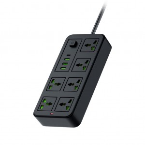 چندراهی برق Porodo Blue مدل 6 Universal Sockets Power Strip 3M | شارژ سریع USB