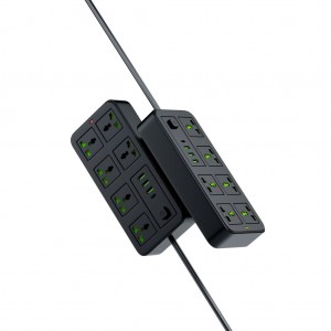 چندراهی برق Porodo Blue مدل 6 Universal Sockets Power Strip 3M | شارژ سریع USB