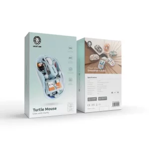 موس بی‌سیم شارژی گرین لاین مدل Turtle | طراحی شفاف با RGB و سنسور اوپتیکال