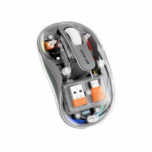 موس بی‌سیم شارژی گرین لاین مدل Turtle | طراحی شفاف با RGB و سنسور اوپتیکال