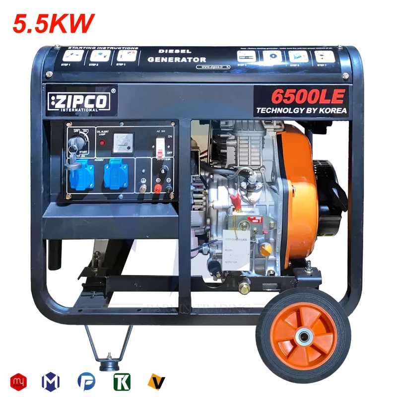 موتور برق گازوئیلی زیپکو مدل ZIPCO 6500LE