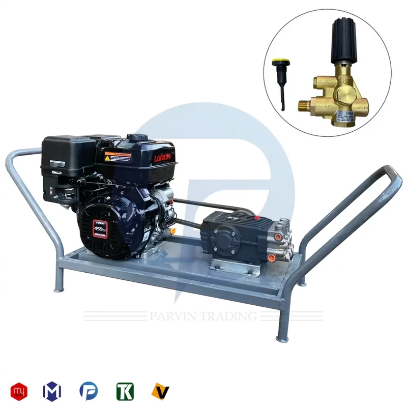 کارواش سیار بنزینی 200 بار اینترپمپ ایتالیا مدل WS201 | موتور لانسین استارتی مدل LC192FD