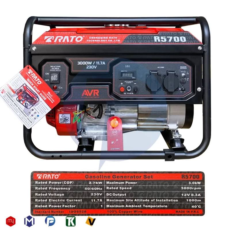 موتور برق بنزینی راتو 3 کیلووات مدل R5700