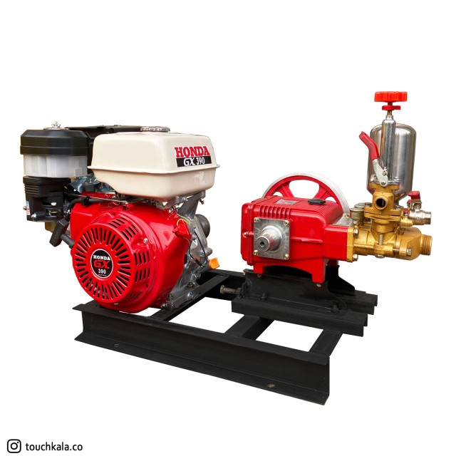 سمپاش مرکزی 13 اسب هوندا اصلی و پمپ 80 بار