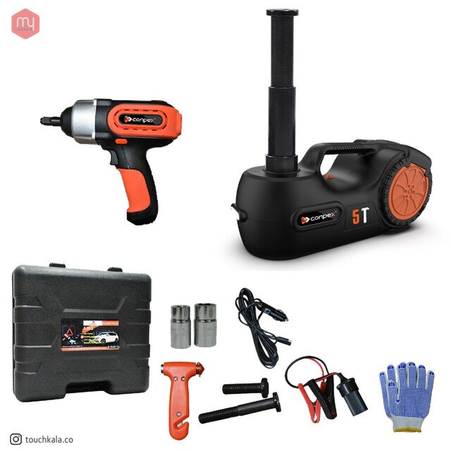 مجموعه پنچرگیری خودرو کمپرسور، جک و اچار بکس کانپکس Conpex