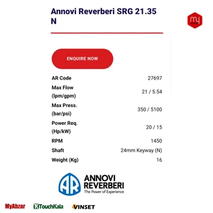 پمپ کارواش آنووی ایتالیا 350 بار مدل Annovi Reverberi SRG 21.35 N