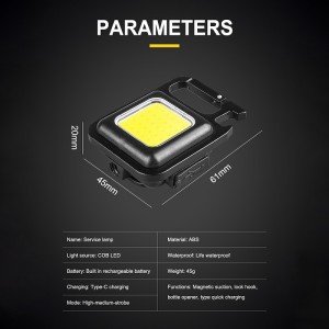 چراغ تاکتیکال کمپینگ مدل COB Rechargeable Keychain Light