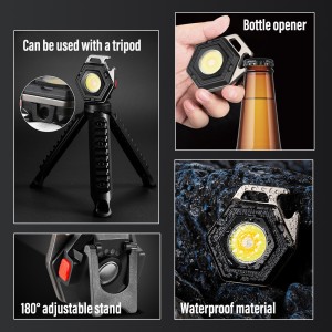 چراغ تاکتیکال کمپینگ مدل COB Rechargeable Keychain Light W5131 همراه با سه‌پایه